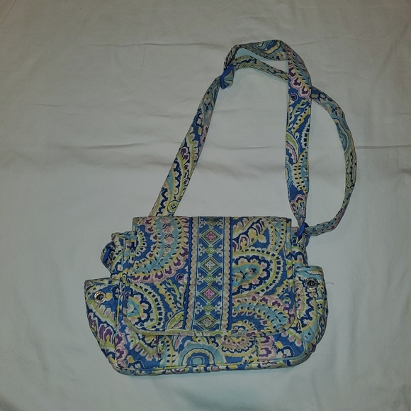 Vera Bradley Lindsay Capri Blue Retired  Pattern purse - Picture 1 of 12